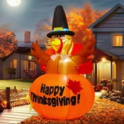 GOOSH Thanksgiving Inflatable 6 FT Turkey Blow Up Inflatable, Thanksgiving Turkey Inflatable Outdoor Turkey Inflatable with Lights, Inflatable Thanksgiving Decorations Clearance for Party/Lawn/Holiday