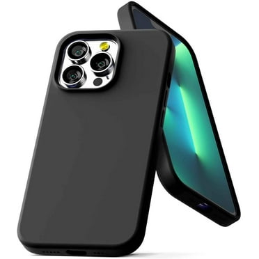 GOOSPERY Liquid Silicone Case Compatible with iPhone 13 Pro, Silky-Soft Touch Full Body Protection Shockproof Cover Case with Soft Microfiber Lining - Black