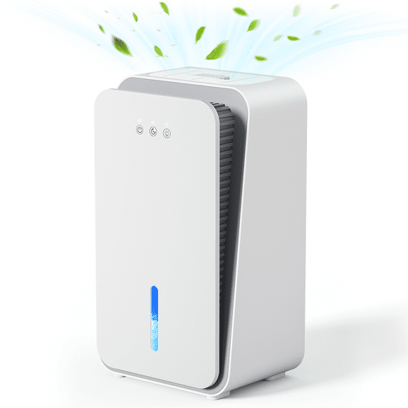 GOOVI Dehumidifier for Home 1000 sq. ft Auto Shut Off Small Dehumidifiers for Basement, Bathroom, Bedroom, with 7 Colors LED Light Built-in Aromatherapy Diffuser