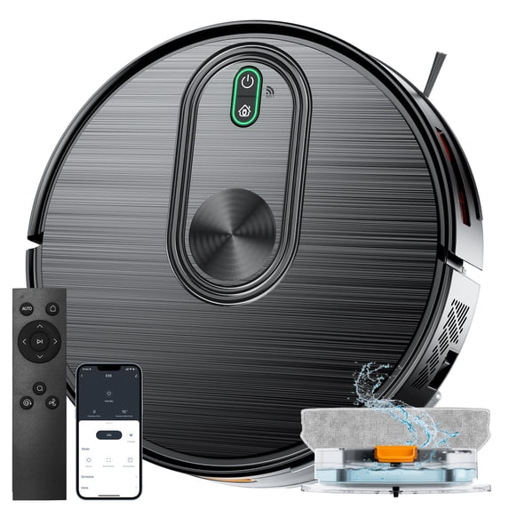GOOVI Robot Vacuum and Mop Combo 6500Pa Suction Robotic Cleaner with Gyro Inertial Navigation, Self-Charging, Ideal for Hard Floor, Carpet, Pet Hair
