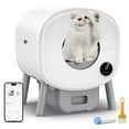 thumbnail image 1 of GOOVI Self Cleaning Cat Litter Box Automatic Litter Box with App Control Suitable for Multiple Cats, White, 1 of 3