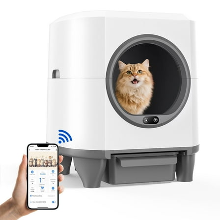 GOOVI Self Cleaning Cat Litter Box Smart Automatic Litter Box with App Control, White
