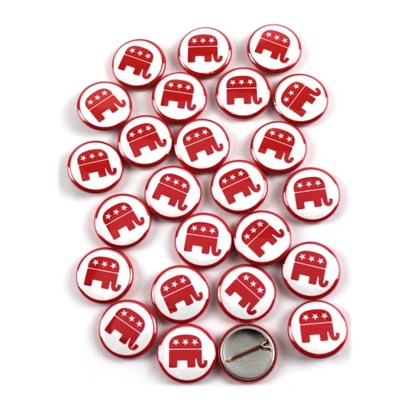 GOP Republican Logo - 1 Inch Round - 25 Pack