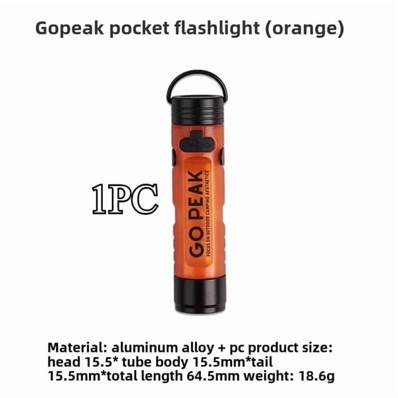 GOPEAK 7 Colors 5050 LED Pocket Mini Flashlight, Key Clip Cap Ambient Light, Long Endurance for Outdoor Emergency Disaster Relief