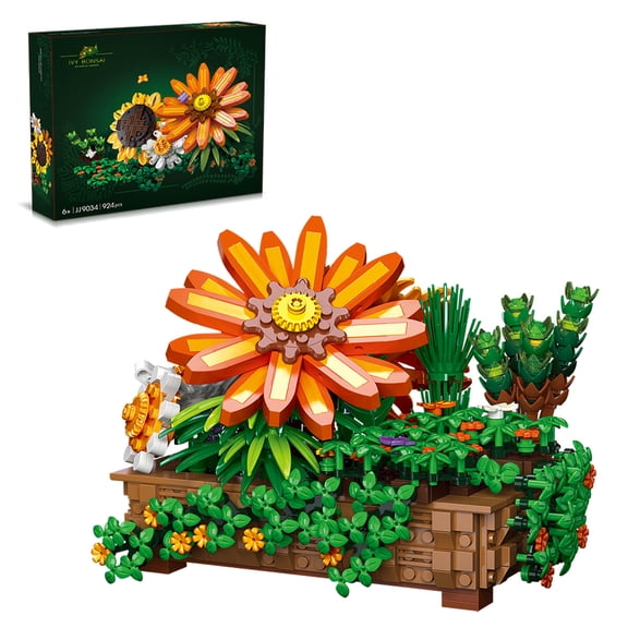 GOQI 924 Pieces Sunflower Bonsai Plant Building Set, Compatible with Lego Flower Building Sets, Exquisite Plant Model for Adults, Perfect for Mothers Day & Birthday Display