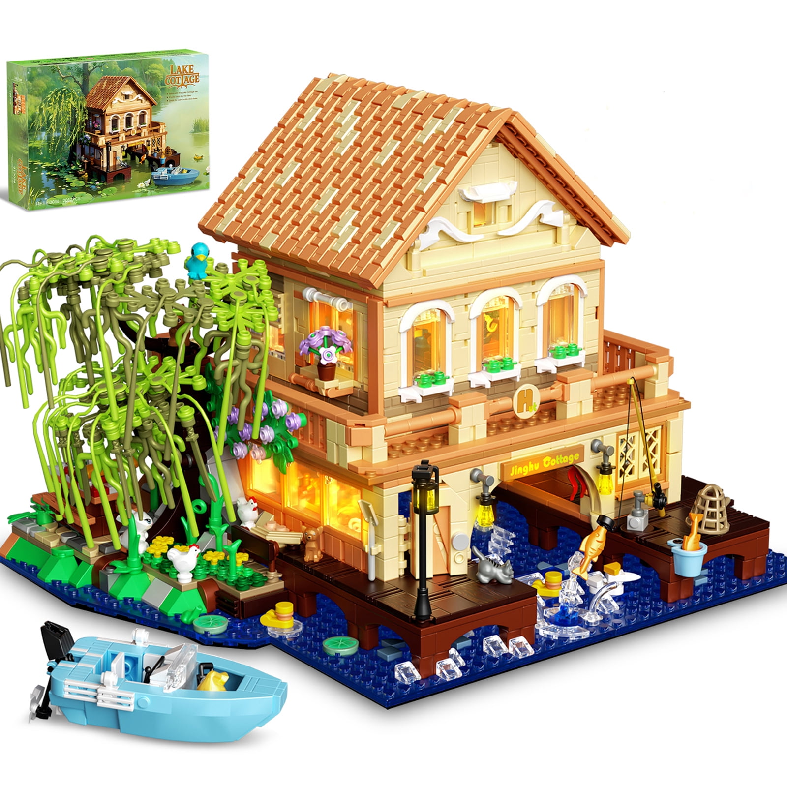 Goqi GOQI Girls Friend Overwater House Mini Building Set with Light, 2057 ...