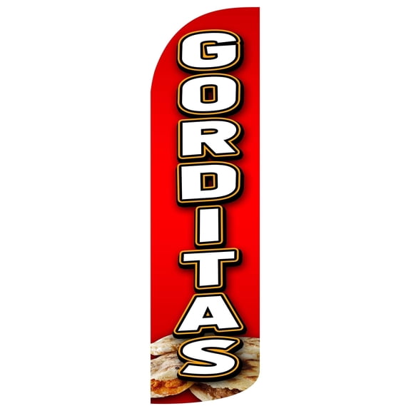 GORDITAS Windless Flag (Hardware Not Included) |Advertisement /Business Flags | Feather Flag |