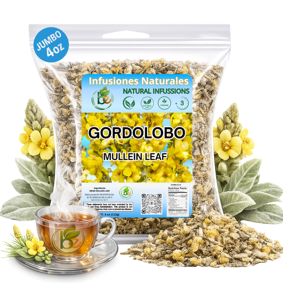 Gordolobo Herbal Tea 4 oz (113 g) 100% Natural Loose Leaf Mullein Flower Tea Vegan, Non-GMO, Gluten-Free Traditional Mexican Remedy Calming & Soothing Herbal Infusion by BexpertsUSA
