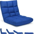thumbnail image 1 of GORELAX Floor Chair with Back Support, 14-Poistion Adjustable Folding Gaming Chair Recliner, Meditation Chair with Steel Frame, Padded Lazy Sofa Chair for Adults, Kids (Blue), 1 of 18