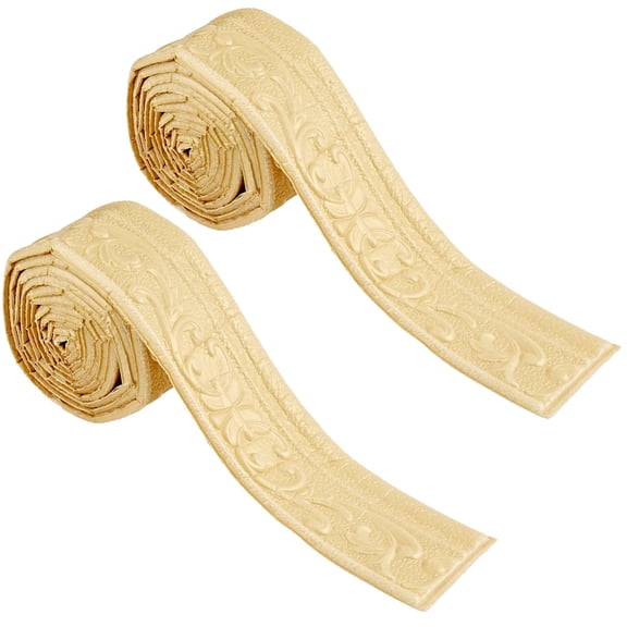 GORGECFAFT 2 Rolls 91x3 Inch Flexible Mirror Wall Base Edging Frame Lines Peel and Stick Foam 3D Wallpaper Border Self