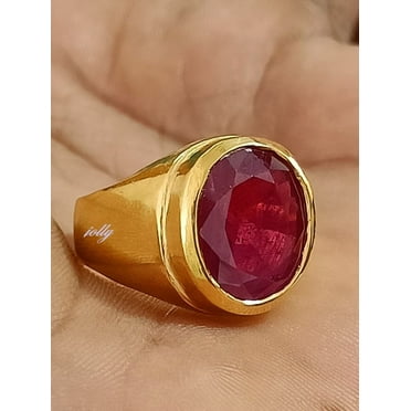 GORGEOUS! Certified AAA+ Quality Untreated Ruby Men's Ring, 14k Yellow Gold Burma Blood Ruby Engagement Ring, Gifted Item for Lover