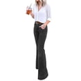 thumbnail image 1 of GORHGORH Female Denim Leisure Solid Color High Waist Wide Leg Women Flared Jeans, 1 of 2