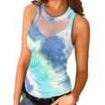 thumbnail image 1 of GORHGORH Summer Light Weight Tie Dye Print Mesh V Neck Sleeveless Tank Tops for Womens, 1 of 4