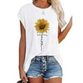 thumbnail image 1 of GORHGORH Summer Women Casual Top Sunflowers Print Round Neck Short Sleeve Relaxed Fit T-Shirt, 1 of 3