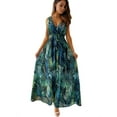 thumbnail image 1 of GORHGORH Vocation Bohemian Women Maxi Dress Floral Print Sleeveless Halter Sexy Backless Leisure Dress, 1 of 4