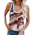 thumbnail image 1 of GORHGORH Women's Independence Day T-Shirt American Flag Print Round Neck Sleeveless Tank Top, 1 of 2