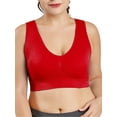 thumbnail image 1 of GORHGORH Women's Plus Size S-6XL Underwear Solid Color Quick-drying Seamless High Stretch Running Fitness Support Sports Bra, 1 of 2
