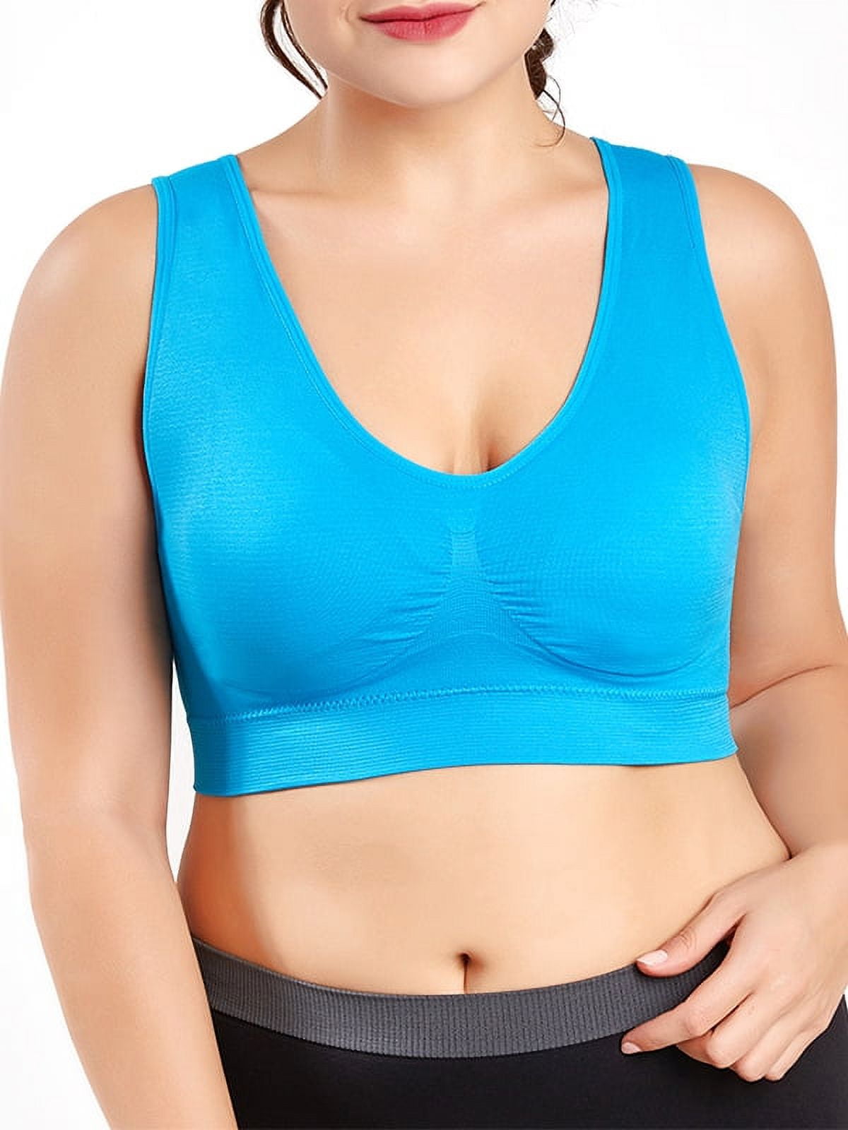 GORHGORH Women's Plus Size S-6XL Underwear Solid Color Quick-drying  Seamless High Stretch Running Fitness Support Sports Bra 