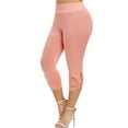 thumbnail image 1 of GORHGORH Womens Plus Capri Leggings Solid Color High Waist Stretch Fitness Sport Yoga Leggings, 1 of 4