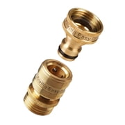 GORILLA EASY CONNECT Garden Hose Quick Connectors.   Inch GHT Solid Brass. 1 Set.