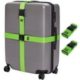 thumbnail image 1 of GORILLA GRIP 2 Pack Adjustable Luggage Straps for Suitcases, Travel Belt Connector, Green, 1 of 10