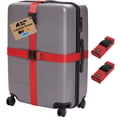 thumbnail image 1 of GORILLA GRIP 2 Pack Adjustable Luggage Straps for Suitcases, Travel Belt Connector, Red, 1 of 10