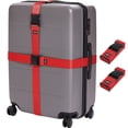 thumbnail image 1 of GORILLA GRIP 2 Pack Adjustable Luggage Straps for Suitcases, Travel Belt Connector, Red, 1 of 9