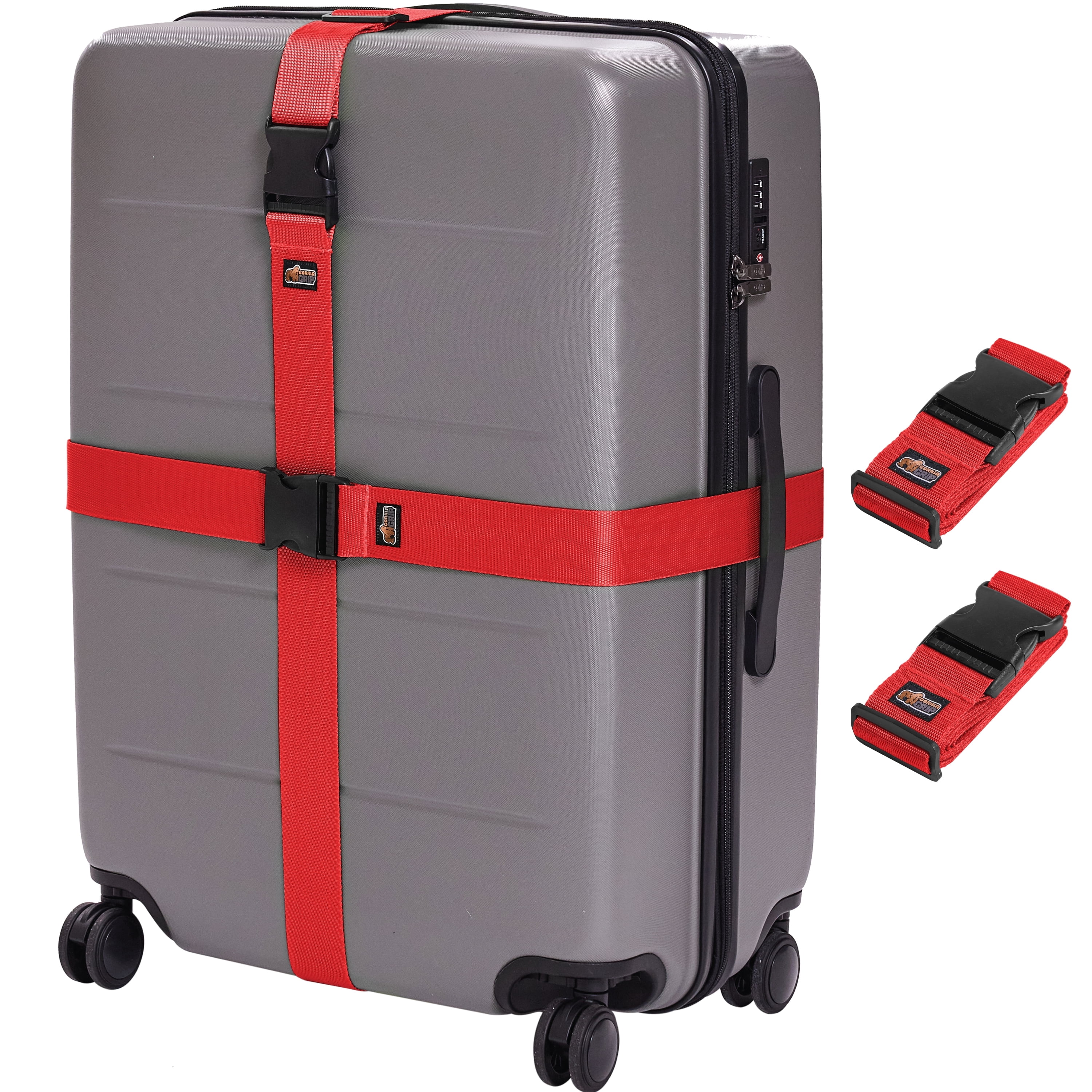 Gorilla Grip, Luggage Straps, 2 Pack, Adjustable Heavy-Duty Orange