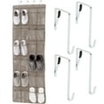 thumbnail image 1 of GORILLA GRIP 24 Pocket Over the Door Shoe Organizer, Clear PVC Pockets, Up to 40 Pounds, Hang on Doors, 1 Pack, Beige, 1 of 10