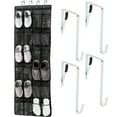 thumbnail image 1 of GORILLA GRIP 24 Pocket Over the Door Shoe Organizer, Clear PVC Pockets, Up to 40 Pounds, Hang on Doors, 1 Pack, Black, 1 of 10