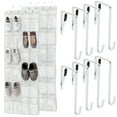 thumbnail image 1 of GORILLA GRIP 24 Pocket Over the Door Shoe Organizer, Clear PVC Pockets, Up to 40 Pounds, Hang on Doors, 2 Pack, White, 1 of 10