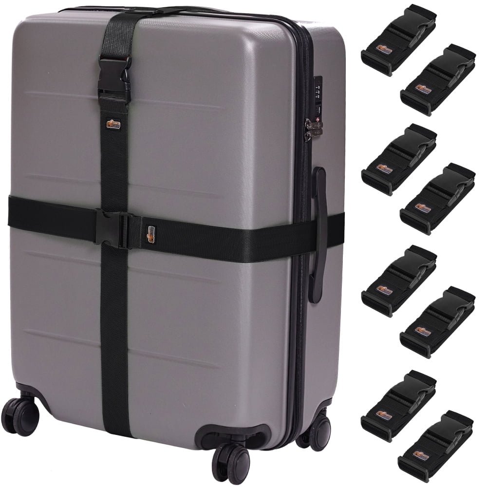 GORILLA GRIP 8 Pack Adjustable Luggage Straps for Suitcases