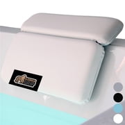 GORILLA GRIP Bath Pillows for Tub, Waterproof Bathtub Pillows, Cushioned Headrest, 2 Panel, White