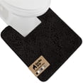 thumbnail image 1 of GORILLA GRIP Bathroom Rug, Contour Toilet Bath Rugs, Quick Dry Plush Chenille, Machine Wash and Dry, 24x19.5, Black, 1 of 10