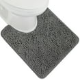 thumbnail image 1 of GORILLA GRIP Bathroom Rug, Contour Toilet Bath Rugs, Quick Dry Plush Chenille, Machine Wash and Dry, 24x19.5, Gray, 1 of 9