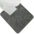 thumbnail image 1 of GORILLA GRIP Bathroom Rug, Contour Toilet Bath Rugs, Quick Dry Plush Chenille, Machine Wash and Dry, 24x19.5, Gray, 1 of 9