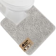 thumbnail image 1 of GORILLA GRIP Bathroom Rug, Contour Toilet Bath Rugs, Quick Dry Plush Chenille, Machine Wash and Dry, 24x19.5, Light Gray, 1 of 10