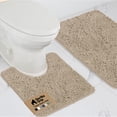 thumbnail image 1 of GORILLA GRIP Bathroom Rug and Toilet Base Floor Rugs Set, Quick Dry Plush Chenille, 30x20 Carpet, Beige, 1 of 10