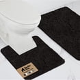 thumbnail image 1 of GORILLA GRIP Bathroom Rug and Toilet Base Floor Rugs Set, Quick Dry Plush Chenille, 30x20 Carpet, Black, 1 of 10