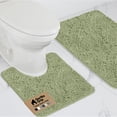 thumbnail image 1 of GORILLA GRIP Bathroom Rug and Toilet Base Floor Rugs Set, Quick Dry Plush Chenille, 30x20 Carpet, Sage, 1 of 10