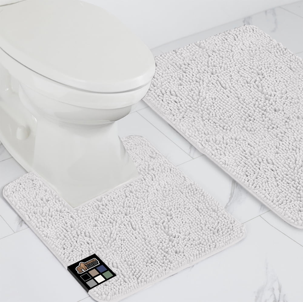GORILLA GRIP Bathroom Rug and Toilet Base Floor Rugs Set, Quick Dry ...