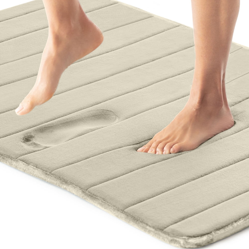 GORILLA GRIP Bathroom Rug, Soft Absorbent Memory Foam Shower Floor Mat, 30x20 Champagne - Walmart.com