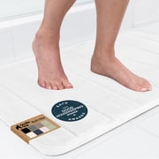 GORILLA GRIP Bathroom Rug, Soft Absorbent Memory Foam Shower Floor Mat, 30x20 White