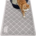thumbnail image 1 of GORILLA GRIP Cat Litter Box Mat, 35x23, Water Resistant Kitty Litter Trapping Mat, Textured Backing, Easy to Clean, Less Waste and Clean Floors, Kitten Supplies for Indoor Cats, Soft on Paws, Lt Gray, 1 of 10
