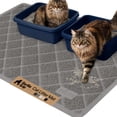 thumbnail image 1 of GORILLA GRIP Cat Litter Box Mat, 47x35, Water Resistant Kitty Litter Trapping Mat, Textured Backing, Easy to Clean, Less Waste and Clean Floors, Kitten Supplies for Indoor Cats, Soft on Paws, Gray, 1 of 10