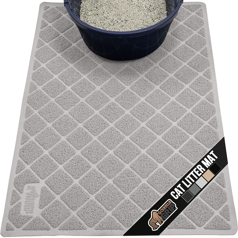 ペ*コ様 【5/23まで】Bibiy PRIM CAT KINT GRAY Free Shipping! Gorilla Grip Cat Litter Box Mat, 35x23 inches