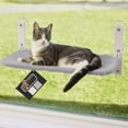 thumbnail image 1 of GORILLA GRIP Cat Window Perch, Foldable Indoor Hammock Bed with Washable Cover, Holds 30lbs, Gray, 1 of 10