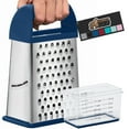 thumbnail image 1 of GORILLA GRIP Cheese Grater, BPA Free Stainless Steel Box Graters, Cheeses and Veggie Shredder, Blue, 1 of 10
