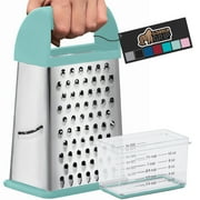 GORILLA GRIP Cheese Grater, BPA Free Stainless Steel Box Graters, Cheeses and Veggie Shredder, Mint