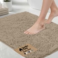 thumbnail image 1 of GORILLA GRIP Chenille Bath Rug 24x17, Rubber Back Quick Dry Washable Microfiber Bathroom Mats, Beige, 1 of 10